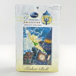 Rare Disney Dreams Collection 2009 Thomas Kinkade -TINKER BELL Cross Stitch Kit